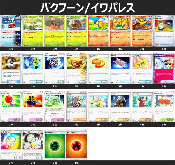 画像1: バクフーン/イワパレス デッキ (1)
