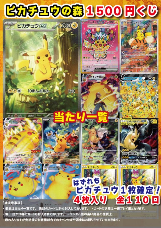 画像1: [ポケカ] ピカチュウの森 1500円 オリパ (1)