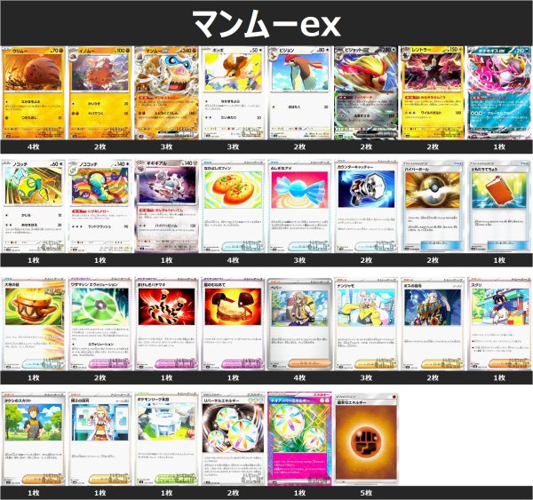 画像1: マンムーex デッキ 2025/5/27 (1)