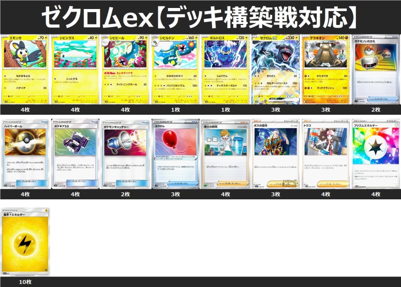 画像1: 【デッキ構築戦対応】ゼクロムex デッキ 2025/6/14 (1)