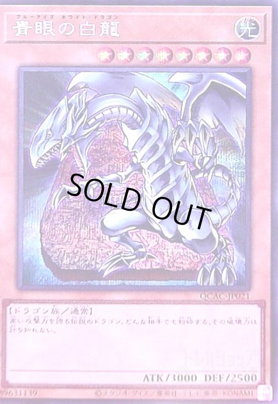 画像1: 青眼の白龍(シークレット/イラスト違い)【背景石板】 (1)