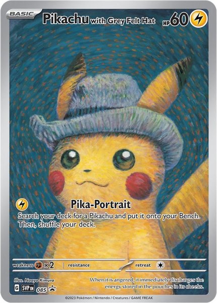 画像1: 【開封済】Pikachu with Grey Felt Hat(ゴッホピカチュウ)(085/SV-P) (1)